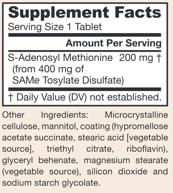 SAM-e 200 mg (60 tabs) - Image 2
