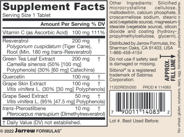 Resveratrol Synergy 200 mg 60 tabs - Image 3