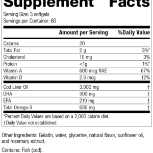 2685-Cod-Liver-Oil-R11-Supplement-Facts-Label