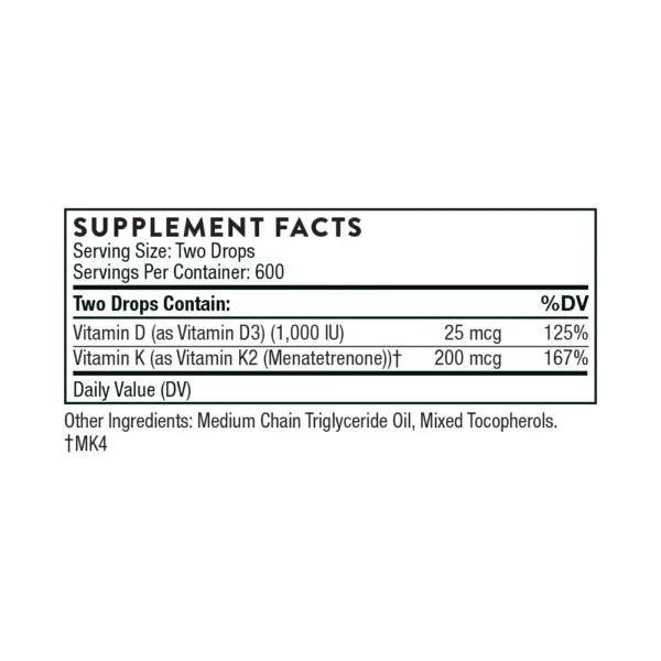 Vitamin D/K2 Liquid 1 oz - Image 2